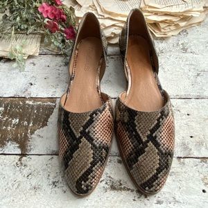 New 7.5 Madewell Snake Print Loafer Shoes